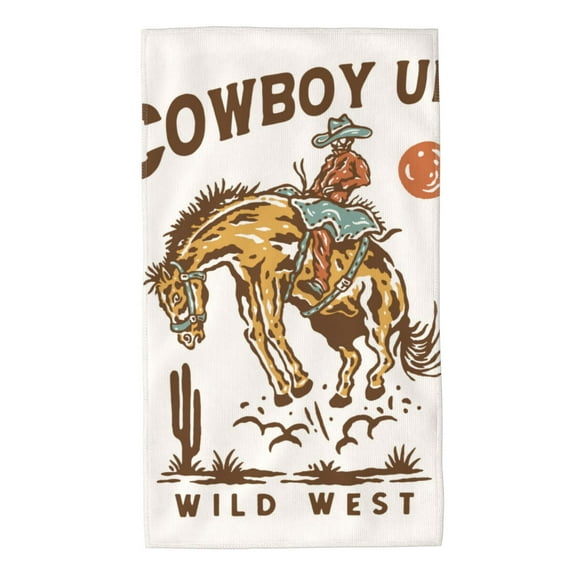 Bingfone Cowboy Up Vintage Wild West Ultra Absorbent & Soft Hand Towels for Bath, Hand, Face, Gym and Spa-27.5x16in