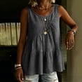 thumbnail image 6 of Women’s Linen Sleeveless Ruffle Tiered Tank Top, Casual Loose Summer Flowy Cami for Beach Vacation and Daily Wear, 6 of 6