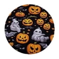 thumbnail image 4 of HAOXIT Halloween Round Tablecloth and Ghost Decorative Table Cloth Polyester Fabric Pumpkin Table Cover for Home Kitchen Outdoor Halloween Party 46-50, 4 of 8