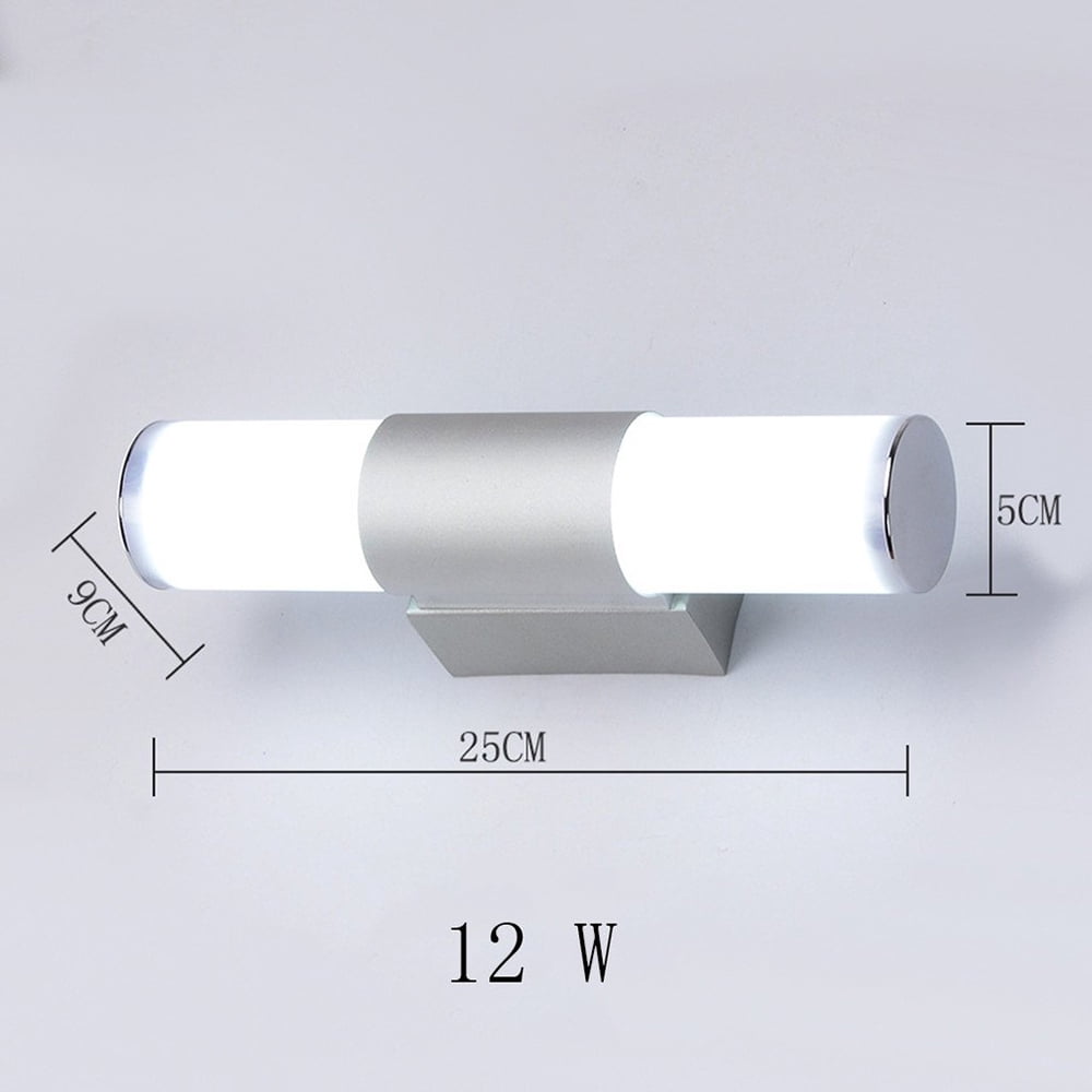 FZFLZDH 25CM，12W Home and Garden Bathroom Front Mirror Vanity LED Fixture Light Modern Acrylic Toilet Wall Lamp(White）