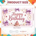 thumbnail image 2 of Blue Theme Banner Floral Design Party Backdrop Cake Pattern Gold Accents Celebration Backdrop for Birthday Party Indoor Decor Party Photography, 2 of 9