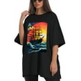 thumbnail image 4 of Plus Size Shirt for Women Oversized Black Tops for Women Short Sleeves Shirt for Women T Shirt Crewneck Shirt for Women M, 4 of 5