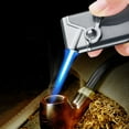 thumbnail image 2 of Windproof Lighter Under $5! Xqxayjr Pipe Lighter, Windproof Refillable Butane Lighter with Adjustable Blue Flame, for Outdoor Camping, Hiking, Kitchen Ignition, 2 of 7