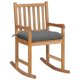 thumbnail image 1 of Mecedora VidaXL de madera maciza de teca con cojines para interiores y exteriores, 1 of 9