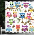 thumbnail image 4 of Ambesonne Owls Shower Curtain, Cheerleader League Team, 69"Wx84"L, Multicolor, 4 of 5