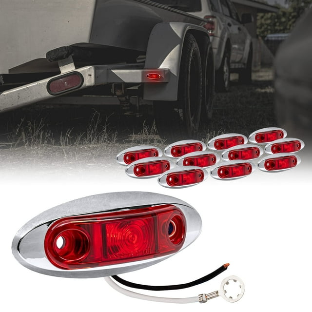 Luces de señalización para remolque en línea LED STORE de 2.5 pulgadas, LED rojas IP67, 12 unidades
