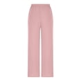 thumbnail image 3 of Palazzo Pants for Women Wide Leg Flowy with Pockets Elastic Mid Waist Summer Beach Vacation Outfits Lightweight, 3 of 4
