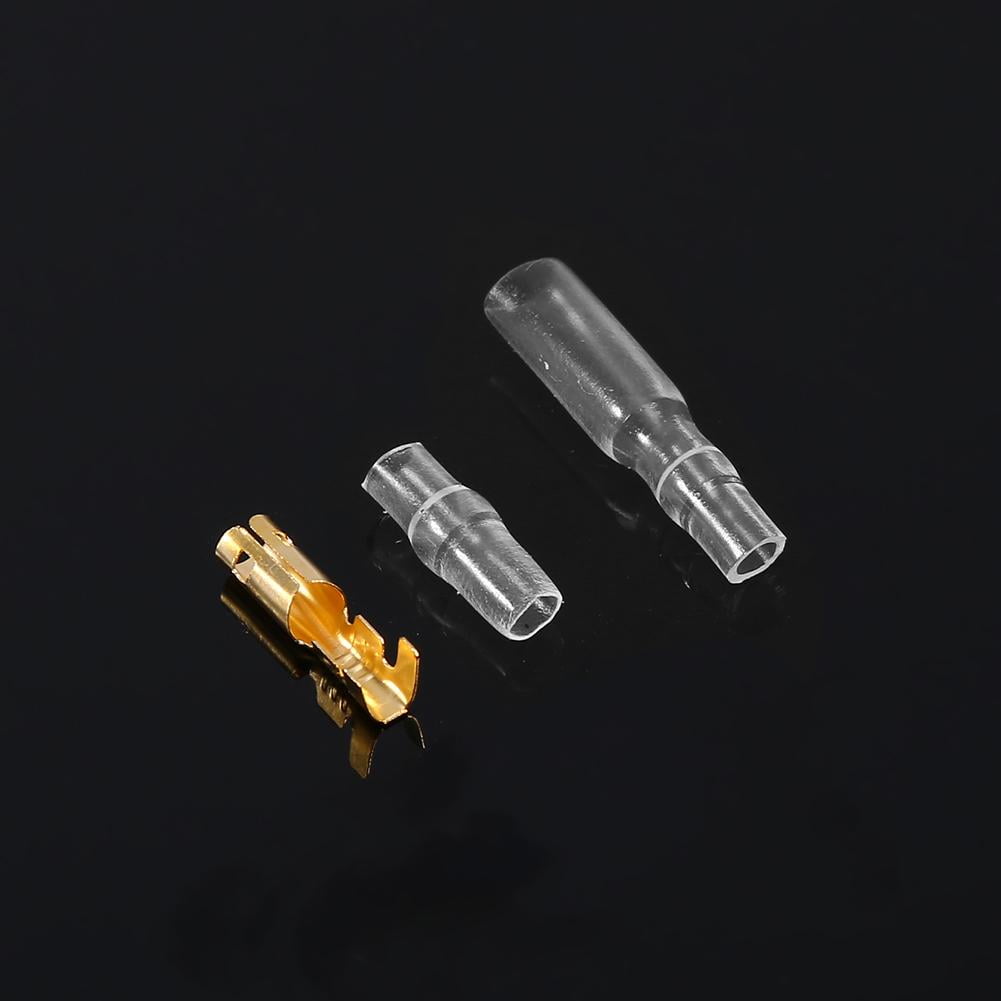 Bullet Connectors,120pcs Brass 3.5mm Bullet Male and Female Terminals Gold Plated Bullet Connectors Plug with Insulation Cover 