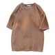 thumbnail image 2 of Jersey Elvqul de Hombre Algodón Elástica Manga Corta Café de Color Sólido Economicas Cuello Redondo Deportivas, 2 of 6