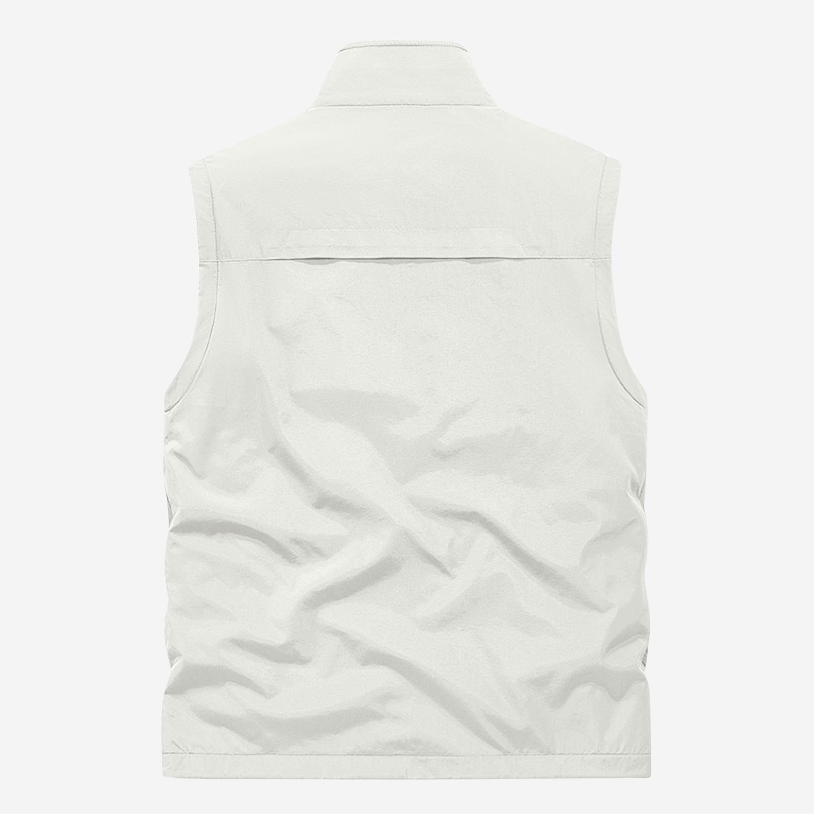 Men's Lightweight Vest Sleeveless Outdoor Work Jacket for Travel Hiking Running Beige L
