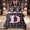 Black Pink D, variant on Feelyou Princess Bow Letter H Queen Bedding for Girls, Kawaii Love Heart Bedding Comforter Set Queen, Black Pink, Pink Reversible, 7 Pieces