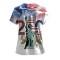thumbnail image 4 of COMVALUE American 250th Anniversary Scrubs Tops for Women Short Sleeve Scrub Shirts Plus Size Nurse Uniform with Pockets (White, XXL), 4 of 6