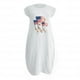 thumbnail image 3 of Puntoco Vestido Estampado De Dos Bolsillos Con Cuello Redondo Y Manga Corta De Color Liso Para Mujer Vestido De Cuello Redondo De Manga Corta Blanco Xl,Regalos Para Mujer Joven, 3 of 4