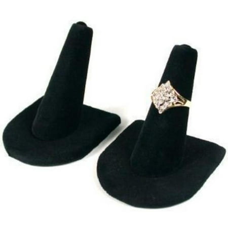 Display Jewelry Showcase Stands - 2 Black Velvet Ring Finger Jewelry Holder Showcase Display Stands, This is a new set of 2 black velvet ring finger displays By FindingKing