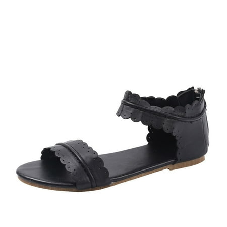 

Youmylove Fashion Spring Summer Flat Women Sandals Retro Lace Open Toe Zipper Roman Shoes Bohemian Comfortable Stylish Shoes Ladies Footwear