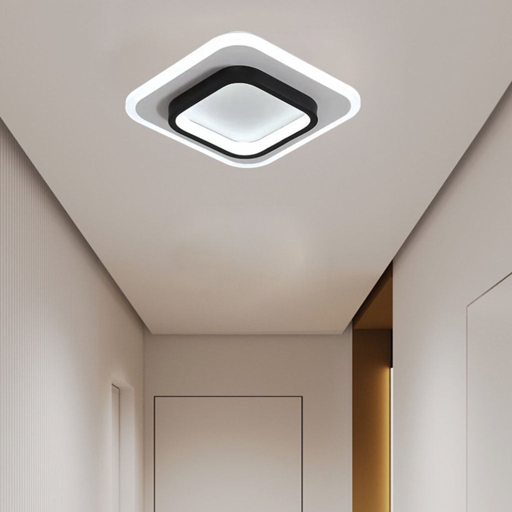 LED Ceiling Lights Modern Ceiling Lamp,20W 9.5-Inch Flush Mount Lighting Fixture,Kitchen Light Fixture for Hallway Living Room Bedroom Square White Square