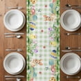 thumbnail image 6 of Easter Table Runner - 48 Inch Long, Kitchen Dining Table Runner Dresser Scarves, Spring Gnomes Flowers Rabbit Butterfly Green Plaid Farmhouse Decor for Coffee Tables Wedding Party Banquet, 6 of 8