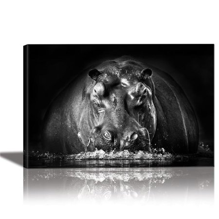 Eurographics 1751 95980 24 X 36 In Black Whithe Hippo Painting Artwork For Home Decor Framed Canvas Wall Art Orange 44 Beige Ivory Walmart Canada