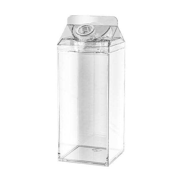 Botella de agua de cartón de leche, a prueba de fugas, taza para beber de 64 , tarro de té de jugo transparente para el hogar, oficina, viajes de