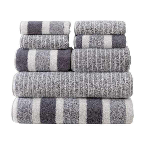 8 Piece Striped Towel Set Absorbent Bathroom Towels 2 Bath Towels 2 Hand Towels 4 Towels Home Bathroom Hotel And Spa Salon Towels Bathroom Supplies Towel