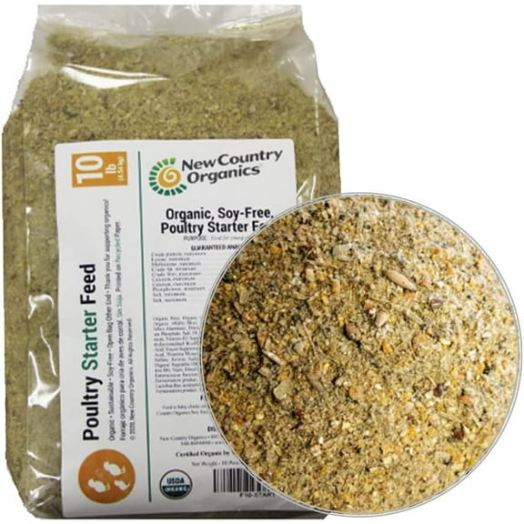 New Country Organics | Starter Feed for Baby Chicks | Soy-Free | 21% Protein | Certified Organic and Non-GMO | 10 Lbs