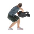 thumbnail image 2 of facefd Mini 1:87 Diorama Photographer People Doll Building Railway Park Layout Accs dark gray half squat, 2 of 9