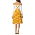 thumbnail image 3 of INSPIRE CHIC Women's Polka Dots Overall Flared Adjustable Straps Suspender Skirts M Yellow, 3 of 8