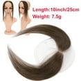 thumbnail image 2 of HAIRRO 0.75"*6.25" Lace Front Hairline Hairpiece 100% Human Hair Extension Hairline Loss Straight Tape in Human Hair Frontal Hair Toppers Replacement Toupee 10 Inch Middle Parting Hair Style, 2 of 7