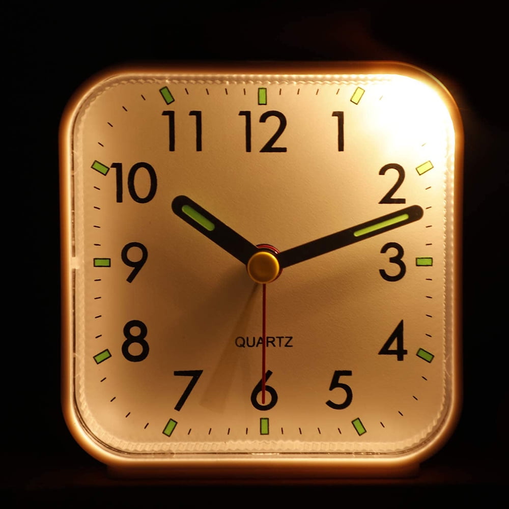 Silent Nonticking Analog Alarm Clock, Gentle Wake Up, Beeps, Volume