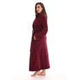 thumbnail image 2 of Just Love Velour Robe Bath Robes for Women Maxi Length (Burgundy, Large), 2 of 3