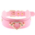 thumbnail image 1 of Minnieouse Gargantilla para mujer y niña, collar con corazón, gargantilla de cuero PU para mujer, collar llamativo, joyería, arnés para el Ropa, zapatos y accesorios Miscelánea corazón de oro y rosa, 1 of 6