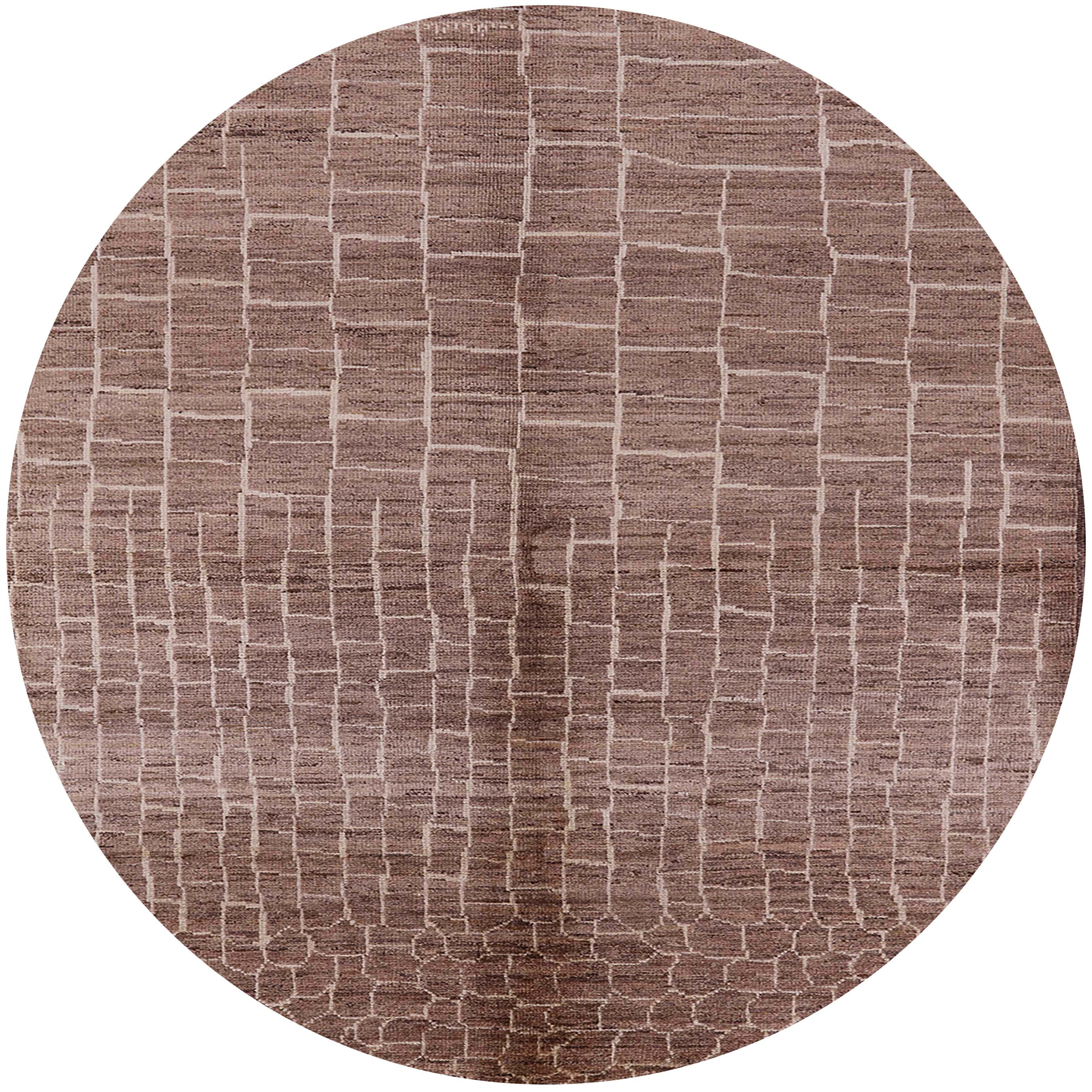 Ahgly Company Indoor Round Mid-Century Modern Chestnut Brown Oriental ...