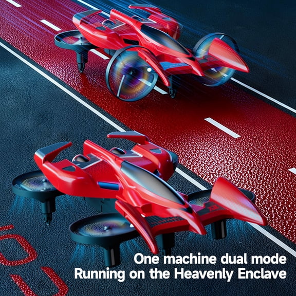 Remote-controlled amphibious flight racing drone dual-mode red