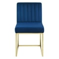 thumbnail image 5 of Tufted Side Dining Chair, Velvet, Metal Steel, Gold Blue Navy, Modern Contemporary Urban Design, Kitchen Room Cafe Bistro Restaurant Hospitality, 5 of 7