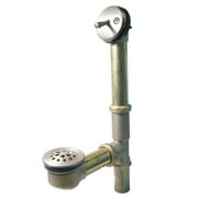 Westbrass D323-20G-20 14" Brass Bathtub Assembly with Trip Lever and Strainer Drain, Stainless Steel