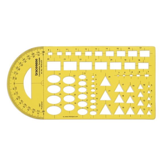 Traceease Geometric Drafting Combination Template Drawing Stencil, Designing Template Measuring Ruler
