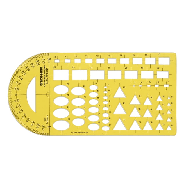 Traceease Geometric Drafting Combination Template Drawing Stencil, Designing Template Measuring Ruler