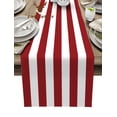 thumbnail image 2 of Red White Stripes Table Runner Home Wedding Decor Table Flag Mat Table Centerpieces Decoration Party Dining Long Tablecloth, 2 of 5
