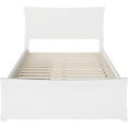 thumbnail image 3 of Leo & Lacey Lit Plateforme Urbain Moderne en Bois Massif avec Rangement Complet, Blanc, 3 of 7