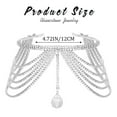 thumbnail image 4 of Layered Rhinestone Headband Tassel Crystal Forehead Hair Band Sparkly Bridal Hair Jewelry for Women (1-Silver, Free Size), 4 of 4