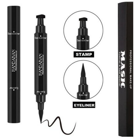 Waterproof Double Ended Eyeliner And Winged Stamp Hygiene Sealed Long Lasting Thin Matte Black Vamp Cat