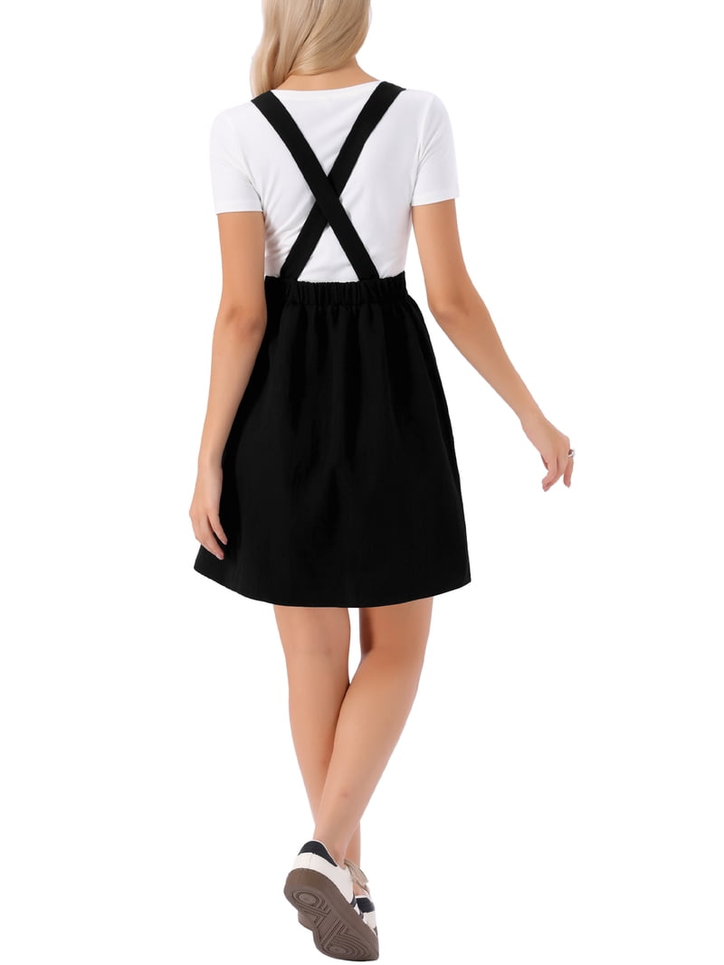 black pinafore dress women Eliana Black Pinafore Dress