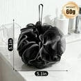 thumbnail image 6 of Shower Loofah Bath Sponge 60g/Piece, Exfoliating Bath Sponge Body Scrubber - Bath Pouf Balls Set of 4 Black, 6 of 6