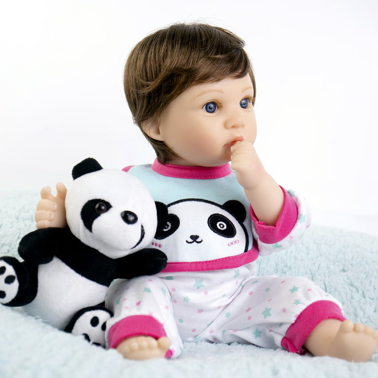 Lovely bebe reborn 22inch panda clothing soft silicone reborn baby dolls  for girls children gift reborn toddler bonecas - AliExpress