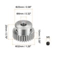 thumbnail image 2 of Unique Bargains 8mm Aperture 30T Mod 1 Stainless Steel Spur Diff Differential Motor Pinion Gear, 2 of 5