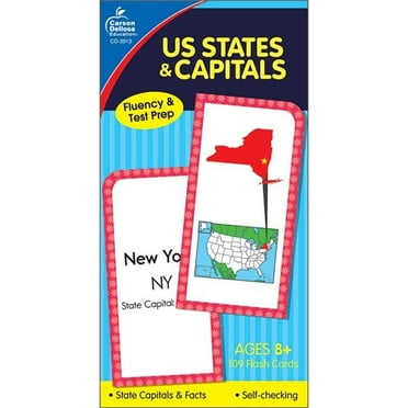 Carson Dellosa Education CD-3913-3 Flash Us State & Capital Card - Pack of 3