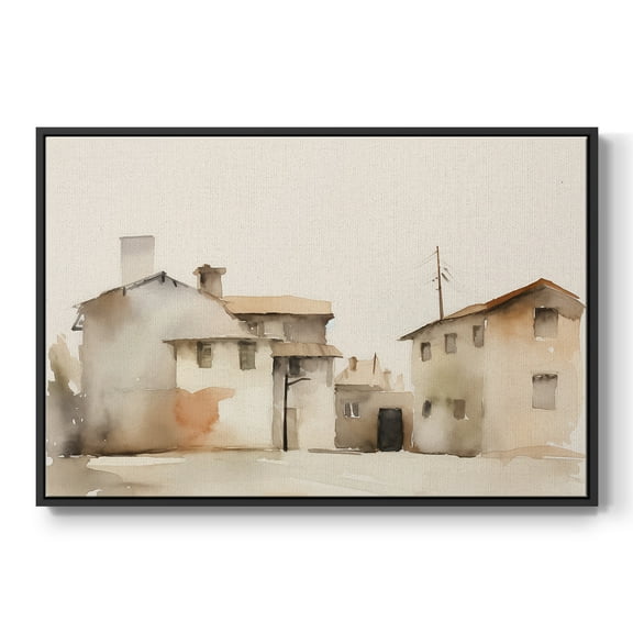 Vintage Landscape-XI By Wexford Home Framed in Black Wood Gallery Wrapped Canvas 17 in. x 25 in.