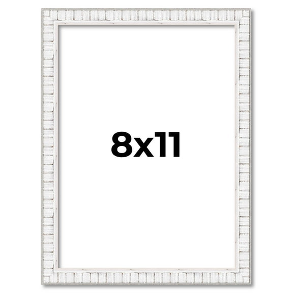 8x11 Frame White Real Wood Picture Frame Width 0.75 inches | Interior Frame Depth 0.5 inches |