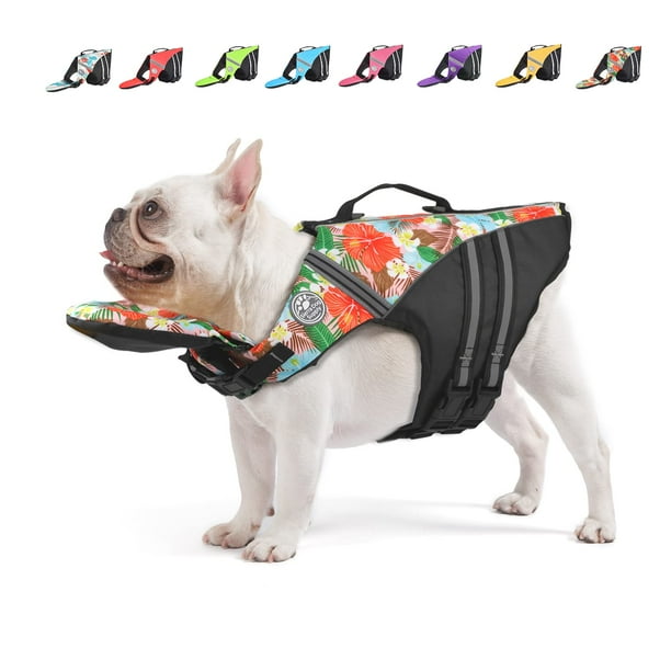 Mklhgty Chaleco Salvavidas Para Perros Chaleco Salvavidas Reflectante Para Perros Con Flotador De Cuello Extraíble De Alta Flotabilidad Para Nadar Y Navegar Traje De Baño De Seguridad Para Mascotas Ri