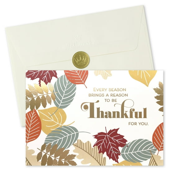 Hallmark Business Bulk Fall Appreciation Cards (Gold Leaves), 25 Pack